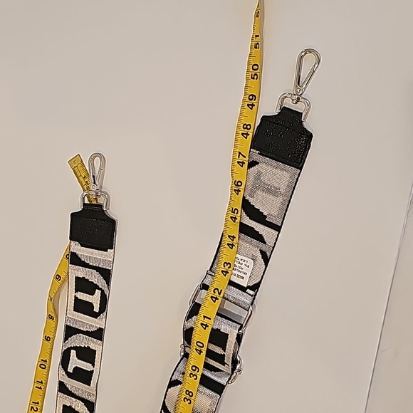 Jacquard Adjustable Shoulder Strap Bag Accessories Black Grey - Picture 6 of 8